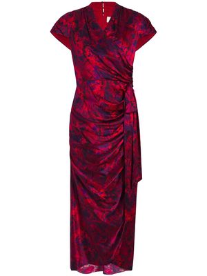 Cinq A Sept Gail floral-print silk dress - Red