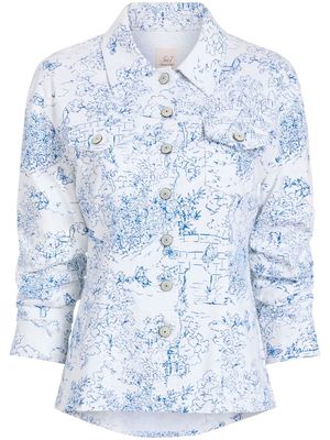 Cinq A Sept Garden Toile buttoned jacket - Blue