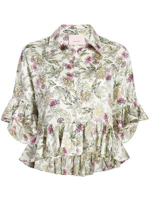 Cinq A Sept Gillian floral-print shirt - Green