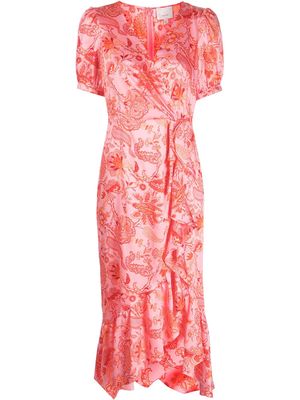 Cinq A Sept Kay floral-print midi dress - Orange