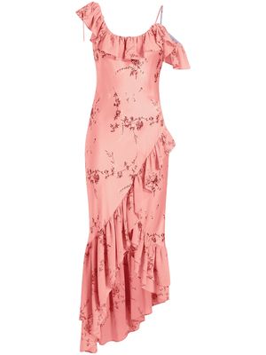 Cinq A Sept Kersti silk long dress - PALE ROSE MULTI