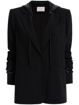 Cinq A Sept Khloe sequin-hooded blazer - Black