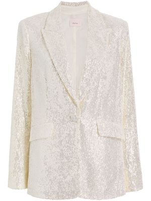 Cinq A Sept Kristy single-breasted sequin blazer - White