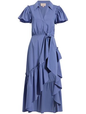 Cinq A Sept Lila puff-sleeve maxi dress - Blue