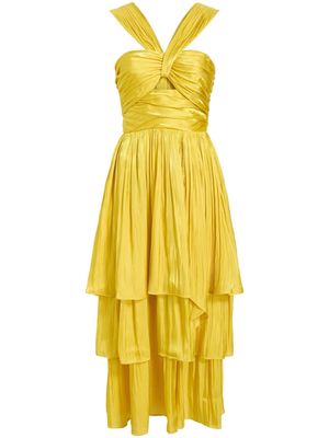 Cinq A Sept Malia silk midi dress - Yellow