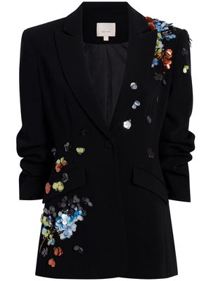 Cinq A Sept sequin-embellished peak-lapels blazer - Black