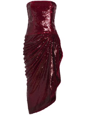 Cinq A Sept Shea sequinned midi dress - Red