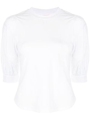 Cinq A Sept short puff-sleeved blouse - White