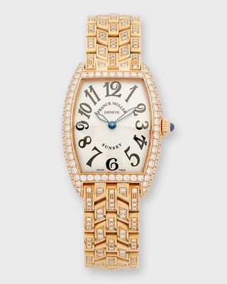 Cintree Curvex 18K Diamond Pave Bracelet Watch