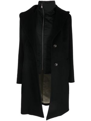Cinzia Rocca layered single-breasted coat - Black