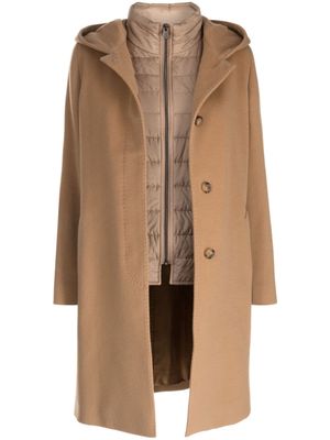 Cinzia Rocca layered single-breasted coat - Brown
