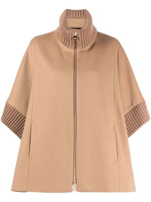Cinzia Rocca wide-sleeves virgin wool jacket - Brown