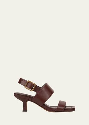 Cira Leather Dual-Band Slingback Sandals