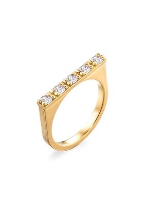 Circle Of 5TH'S 18K Yellow Gold & Diamond Bar Ring