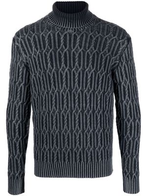 Circolo 1901 cable-knit roll-neck jumper - Blue