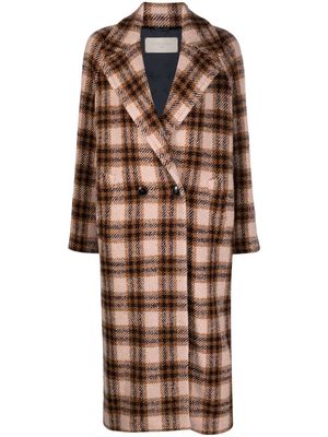 Circolo 1901 checked double-breasted coat - Brown