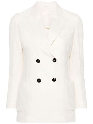 Circolo 1901 double-breasted knitted blazer - White