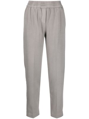 Circolo 1901 elasticated-waist cotton-blend tapered trousers - Grey