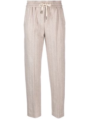 Circolo 1901 herringbone-pattern drawstring trousers - Neutrals