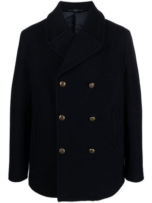 Circolo 1901 notched-lapels virgin wool double-breasted coat - Blue