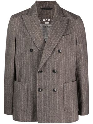 Circolo 1901 pinstripe-pattern double-breasted blazer - Brown