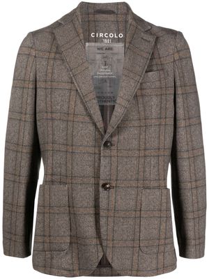 Circolo 1901 plaid-check pattern blazer - Brown