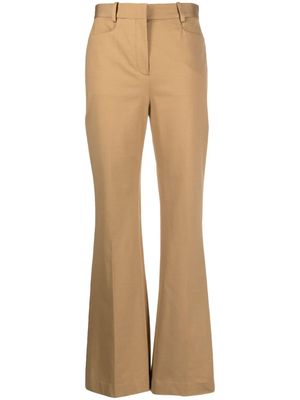 Circolo 1901 pressed-crease jersey flared trousers - Brown