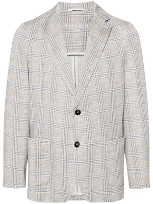 Circolo 1901 single-breasted checked blazer - Neutrals