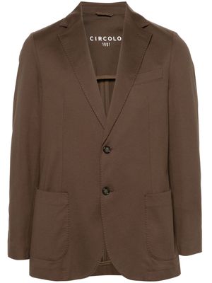 Circolo 1901 single-breasted cotton blazer - Brown