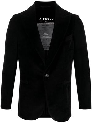 Circolo 1901 single-breasted velvet blazer - Black