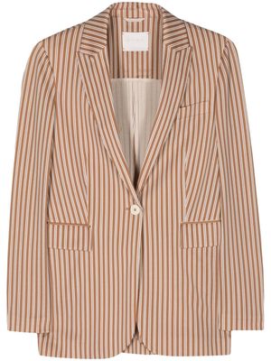 Circolo 1901 striped cotton-blend blazer - Brown