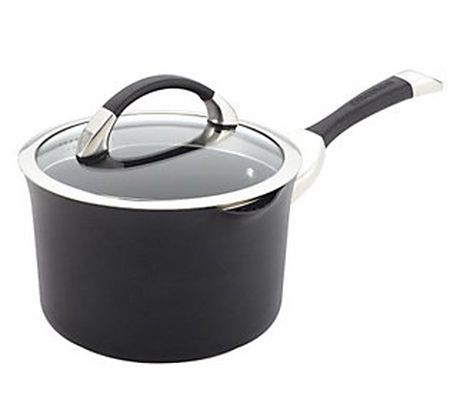 Circulon Symmetry 3.5-qt Straining Saucepan - B lack