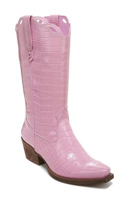 Circus by Sam Edelman Jill Croc Embossed Boot in Pink Carnation