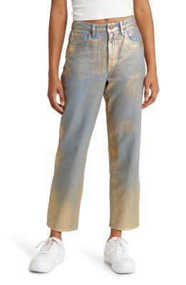 Circus NY by Sam Edelman Metallic High Waist Straight Leg Jeans in Fire Dancer