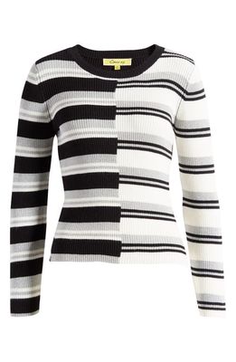 Circus NY Colorblock Stripe Rib Top in Anthracite Combo