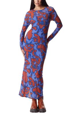 Circus NY Ellia Abstract Print Long Sleeve Dress in Baja Blue - Twisted Tie Dye