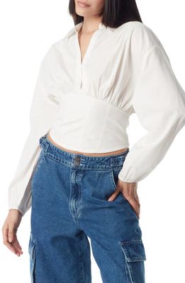 Circus NY Karla Fitted Cotton Shirt in Marshmallow