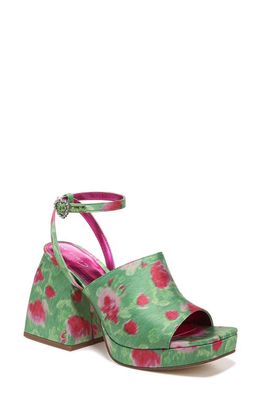 Circus NY Miranda Platform Ankle Strap Sandal in Green Pink Multi