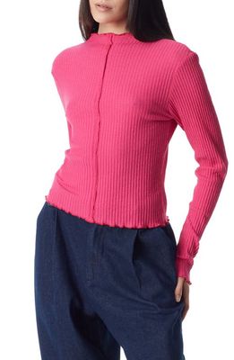 Circus NY Narissa Rib Cotton Funnel Neck Top in Passion Flower