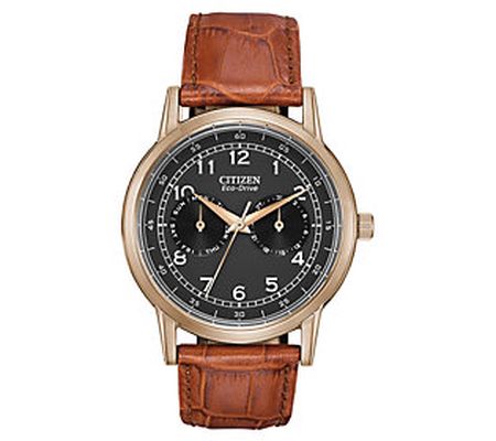 Citizen Men's Eco-Drive Stainless Leather S tra p Watch