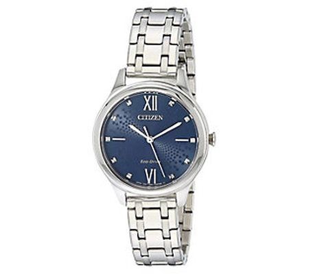 Citizen Women's Eco-Drive Stainless Steel Blue Dial Watch