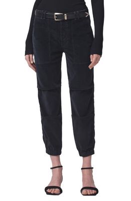Citizens of Humanity Agni Crop Corduroy Utility Pants in Washed Charcoal