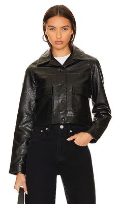 Citizens of Humanity Belle Leather Jacket in Black