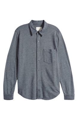 Citizens of Humanity Channing Knit Button-Up Shirt in Navy Melange