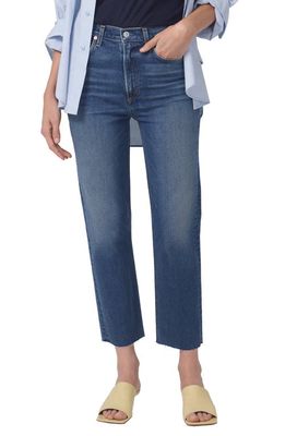 Citizens of Humanity Daphne Raw Hem High Waist Crop Stovepipe Jeans in Concord