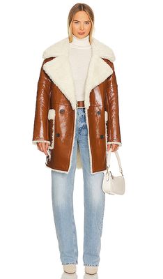 Citizens of Humanity Elodie Shearling Coat in Brown
