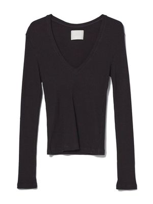 Citizens of Humanity Florence V-neck ribbed top - Black