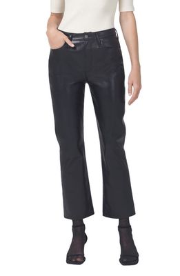 Citizens of Humanity Isola Crop Recycled Leather Blend Bootcut Pants in Black