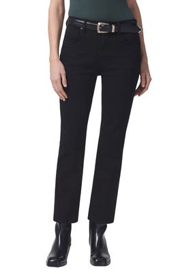 Citizens of Humanity Isola Straight Leg Crop Jeans in Plush Black