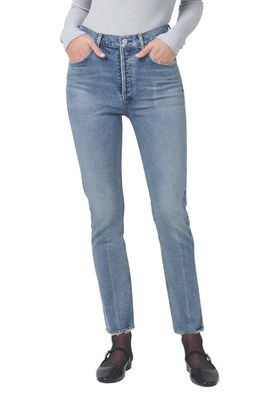 Citizens of Humanity Jolene High Waist Ankle Slim Straight Leg Jeans in Dimple